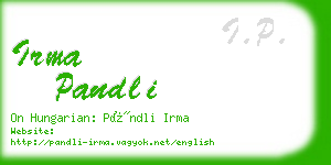 irma pandli business card